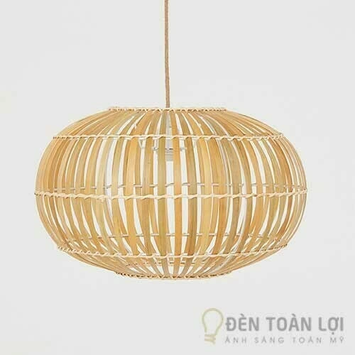 Ribbed Bamboo Globe Pendant Ceiling Lamp Shade