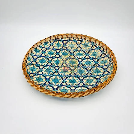 Indigo Star Hand-Dyed Bamboo Decorative Wall Platter