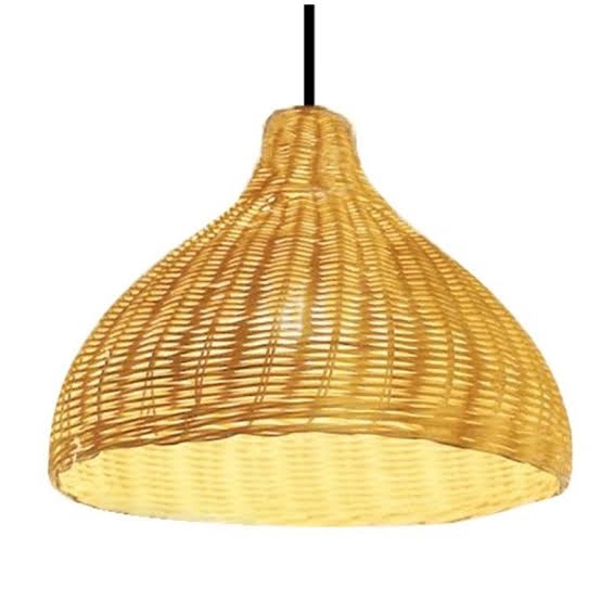 Fluted Bell Handwoven Rattan Pendant Light Shade